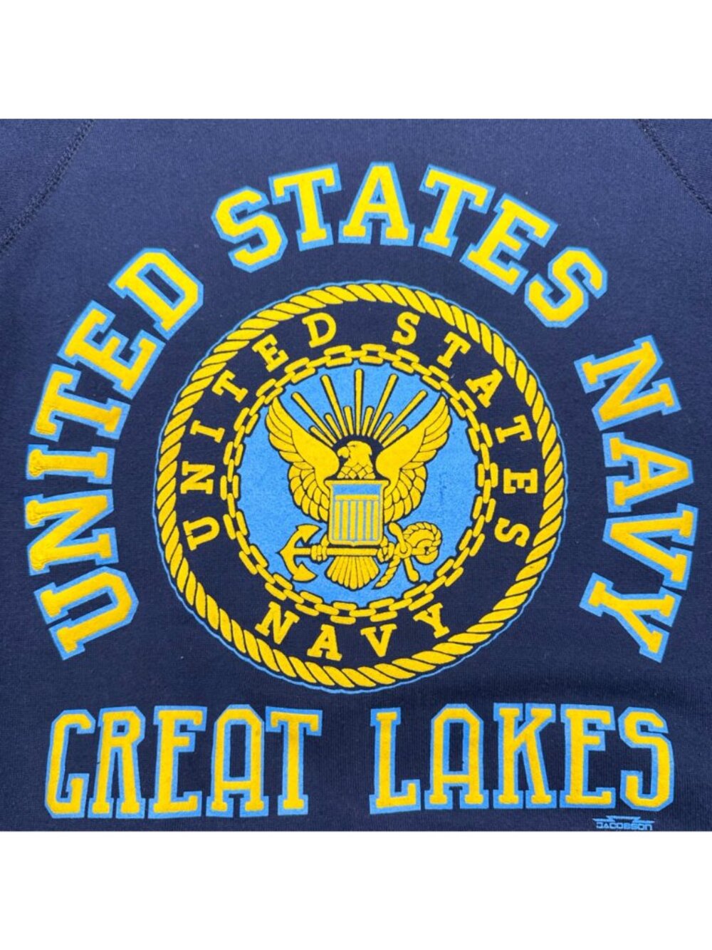 Vintage United States Navy Great Lakes Sweatshirt Crewneck USA Large Blue - Picture 6 of 9